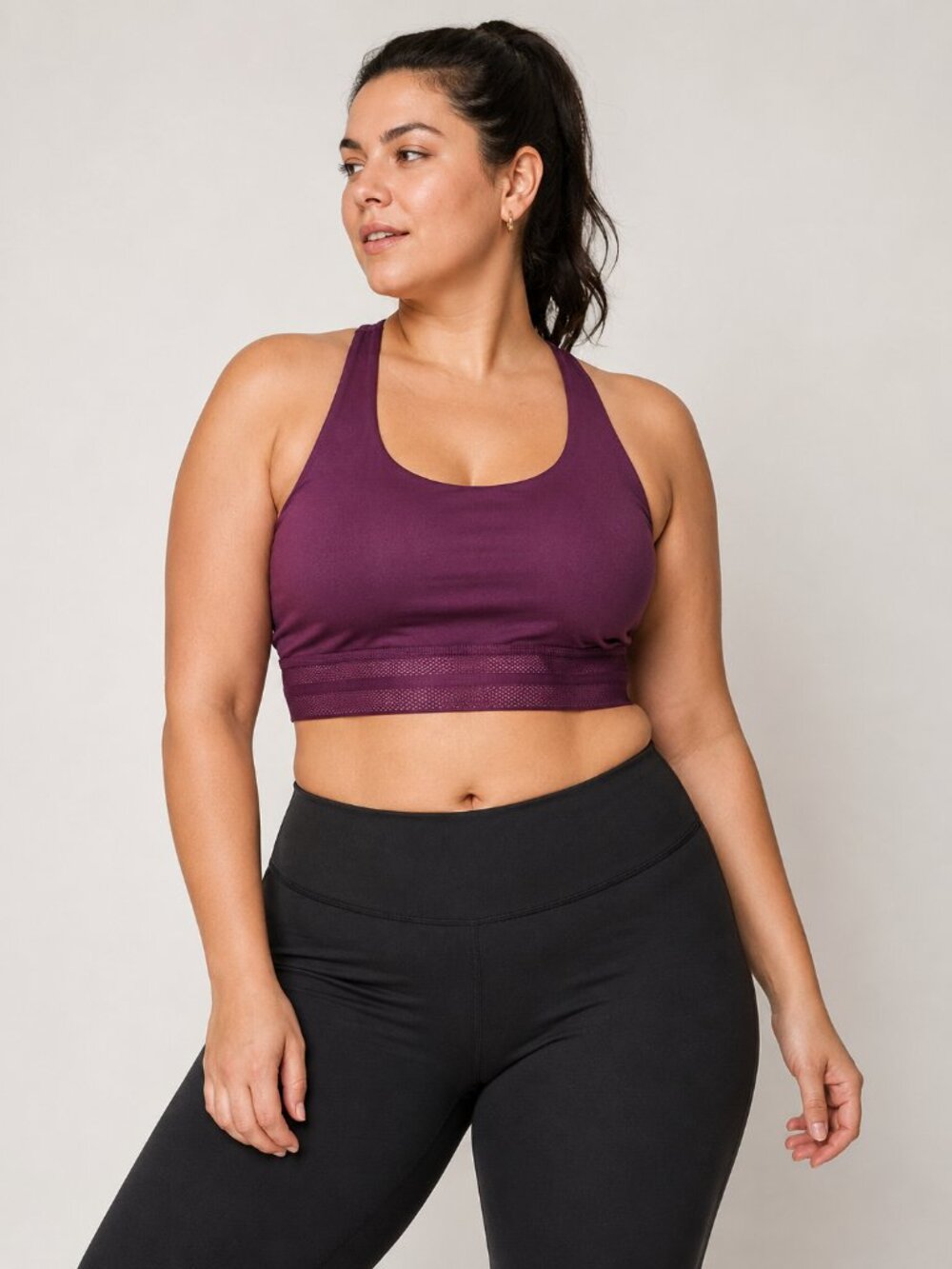 Peppermint Cycling Co Sports Bra Women's L Burgundy Racerback Medium Support